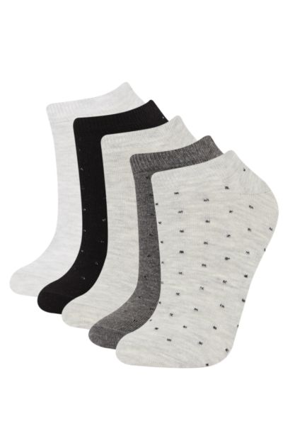 Woman 5 Piece Cotton Booties Socks