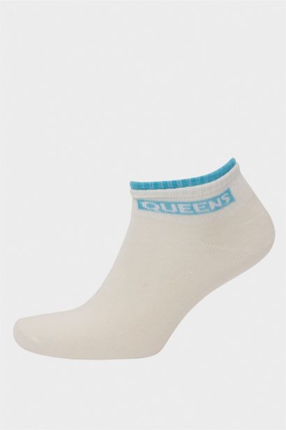 Woman Slogan 5 Piece Short Socks