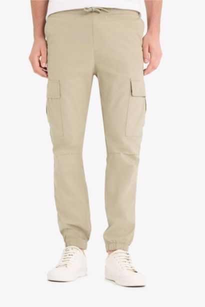 %100 Pamuk Regular Kargo Cepli Yazlık Jogger Paraşüt Pantolon