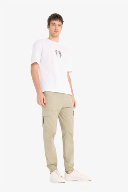 Regular Fit Cargo Pocketed Cotton Summer Joggers