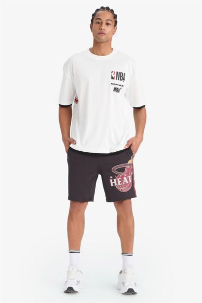 DeFactoFit NBA Miami Heat Standard Fit Crop Shorts