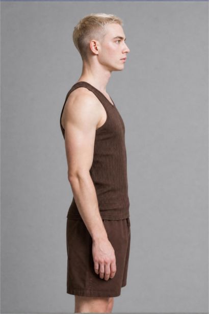 Slim Fit Ribana Crew Neck Tank Top