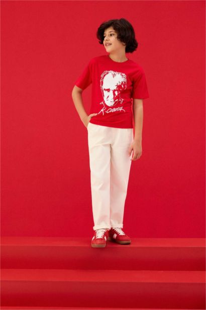 Boy Carrot Fit Standard Leg Gabardine Trousers