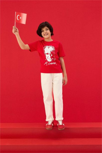 Boy Carrot Fit Standard Leg Gabardine Trousers