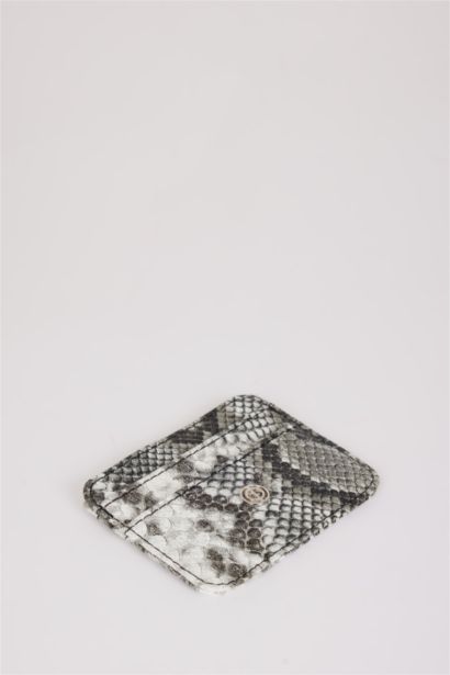 Kadın Yılan Derisi Desenli Suni Deri Kartlık