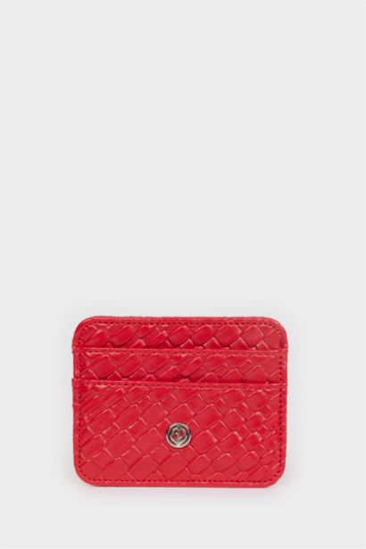 Woman Faux Leather Business Card Wallet