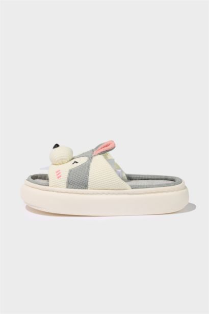 Kadın Tavşan Figürlü Düz Taban Ev Terliği