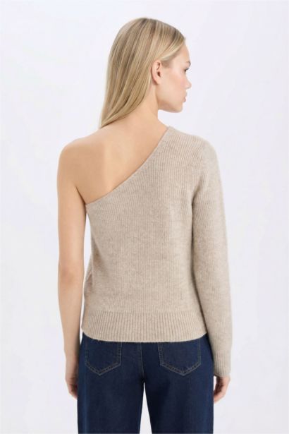 Regular Fit One Shoulder Basic Pullover