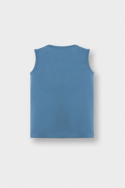 Baby Boy Crew Neck Animal Patterned 2 Piece Undershirt