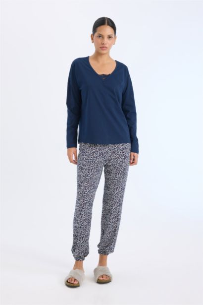 Fall in Love Long Sleeve Top Bottom 2 Piece Pajama Set