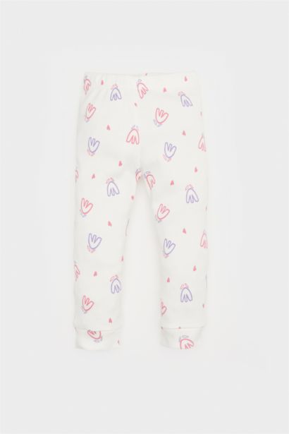 Ensemble de body côtelé fleuri à manches longues avec pantalon pour bébé fille