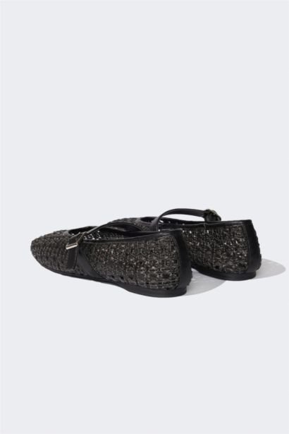 Woman Faux Leather Ballerina Flat Shoes