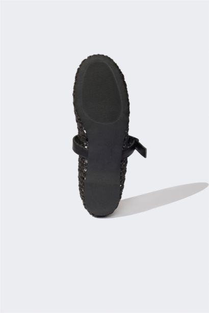 Woman Faux Leather Ballerina Flat Shoes