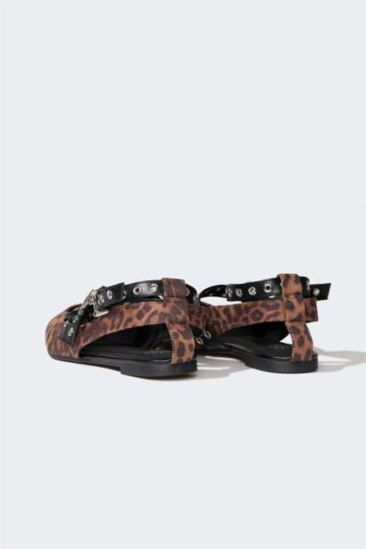 حذاء فلات نسائي جلد صناعي بكعب مسطح