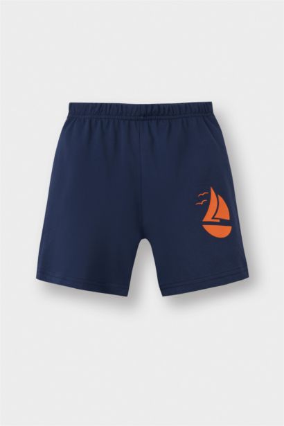 2'li Takım Deniz Baskılı Atlet Beli Lastikli Şort Erkek Bebek