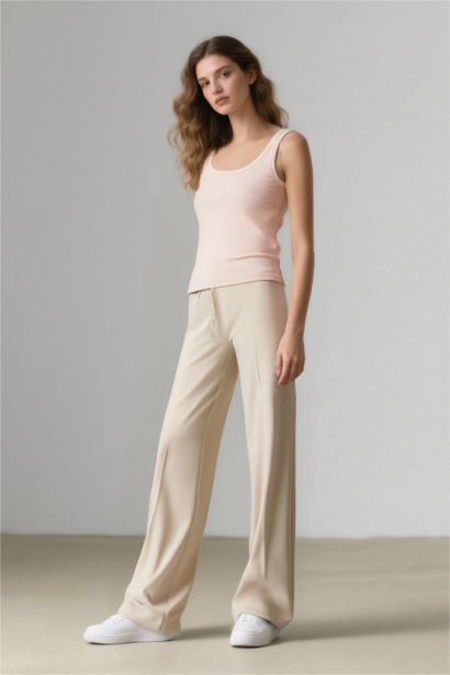 Pantalon à Jambes larges Taille normale avec Poches