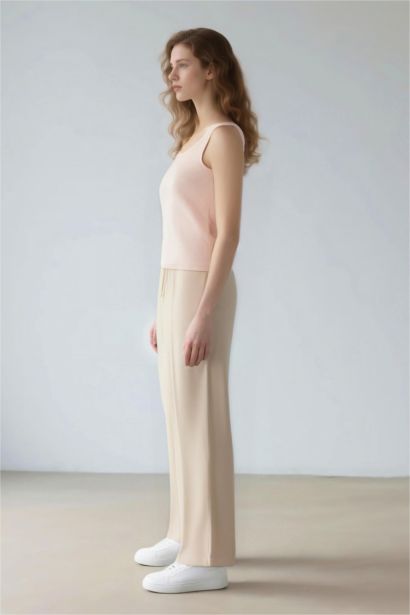 Pantalon à Jambes larges Taille normale avec Poches