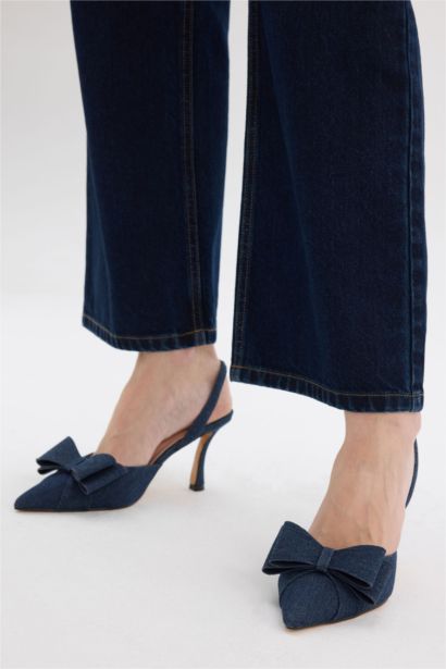 Woman Denim Heeled Sandals