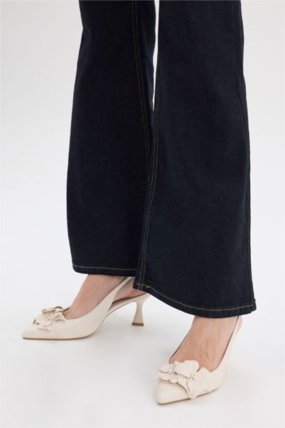 Kadın Yüksek Taban Suni Deri Topuklu Sandalet