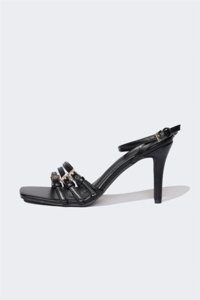 Sandales à talons en similicuir pour femme