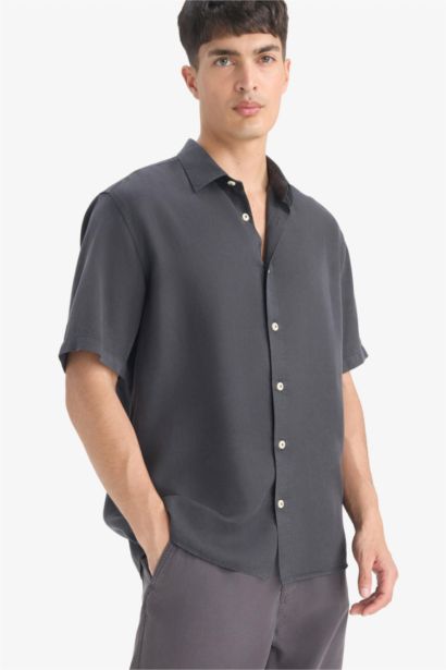 Regular Fit Tencel Short Sleeve Shirt