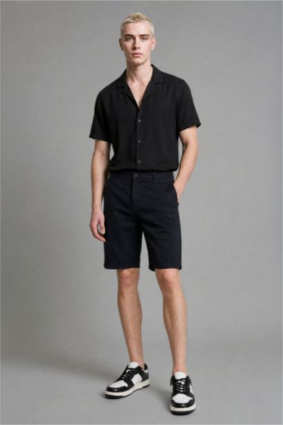 Regular Fit Summer Short Sleeve Black Shirt