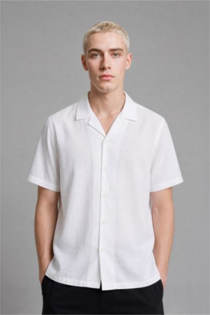 Regular Fit Apache Neck Short Sleeve Shirt