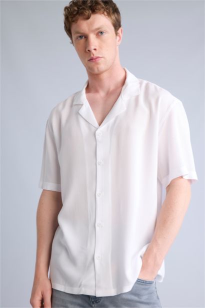 Regular Fit Apache Neck Short Sleeve Shirt