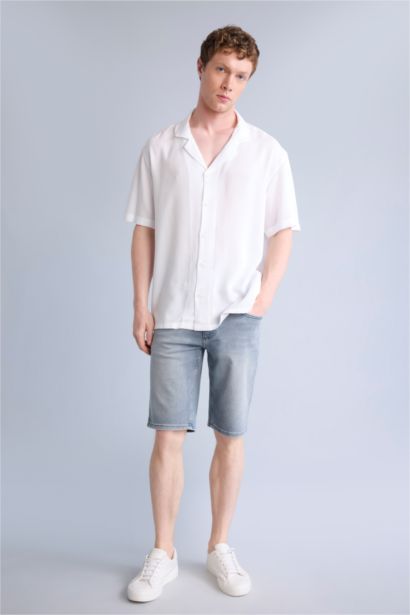 Regular Fit Apache Neck Short Sleeve Shirt