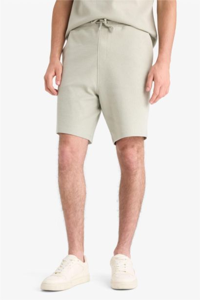 Regular Fit Textured Tie Waist Shorts