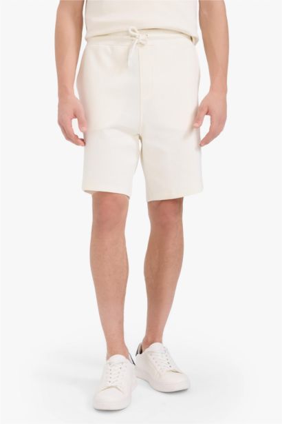 Regular Fit Textured Tie Waist Shorts