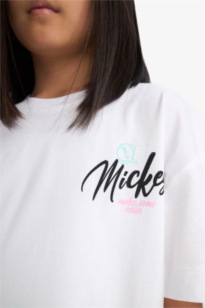 Оверсайз футболка Disney Mickey & Minnie Relax Fit с круглым вырезом и принтом на спине для девочки с коротким рукавом