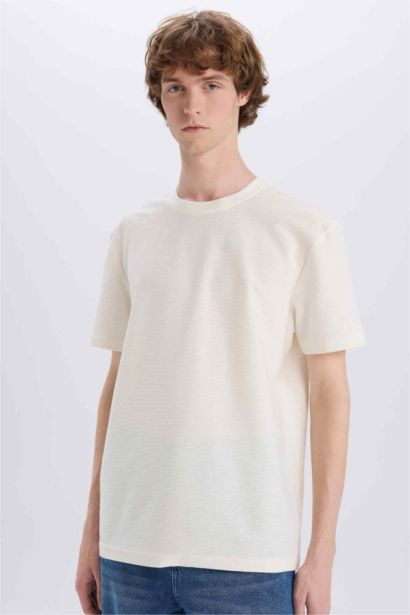 Regular Fit Crew Neck Twill Short Sleeve T-Shirt