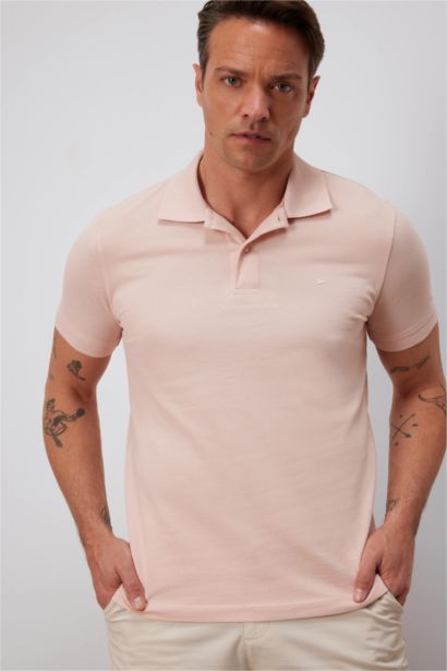 T-shirt Polo slim 100% coton à manches courtes