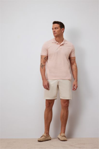 T-shirt Polo slim 100% coton à manches courtes