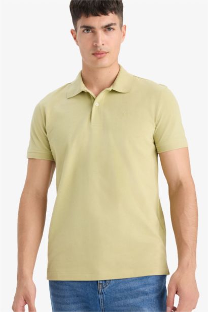 Cotton Slim Fit Short Sleeve Pique Polo T-Shirt