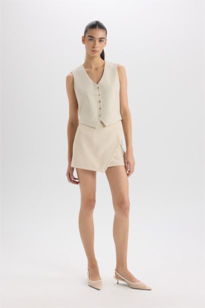High Waist Straight Leg Skort