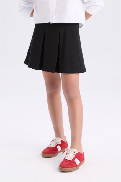 Basic Düz Pileli Etek Kız Çocuk