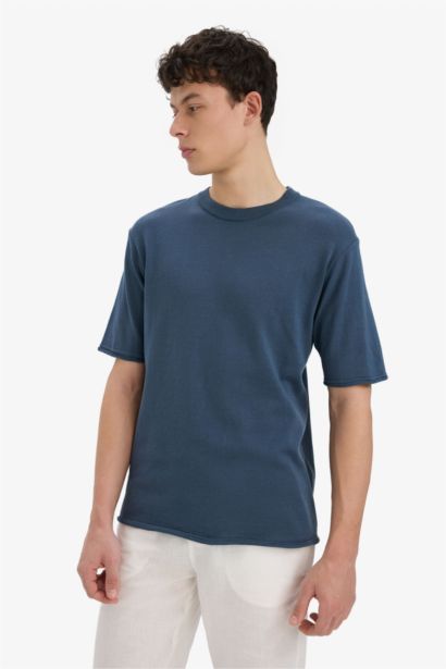 Oversize Fit Crew Neck Knitwear T-Shirt