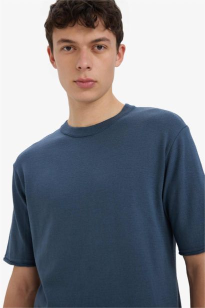 Oversize Fit Crew Neck Knitwear T-Shirt
