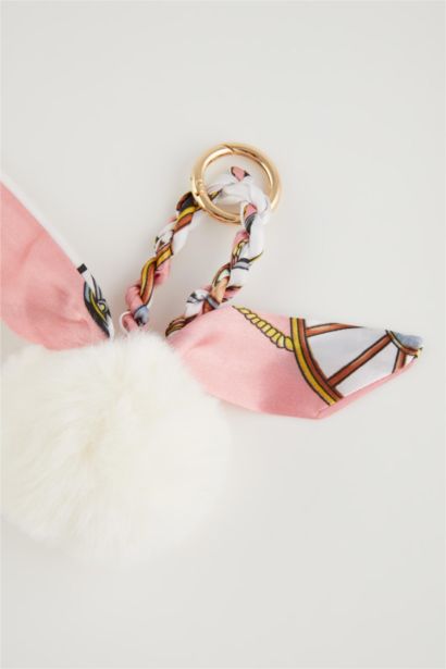 Woman White Charm Keychain