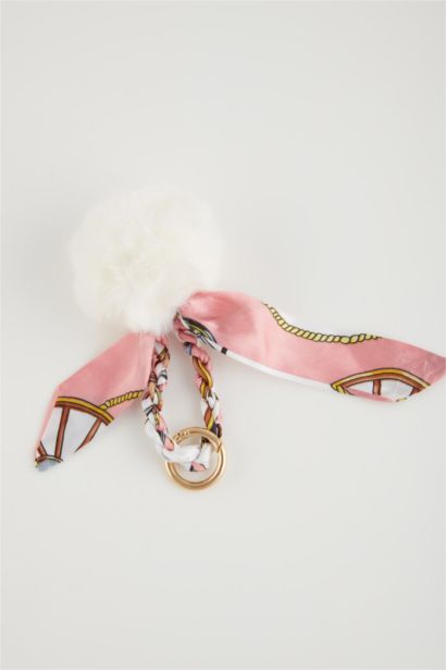 Woman White Charm Keychain