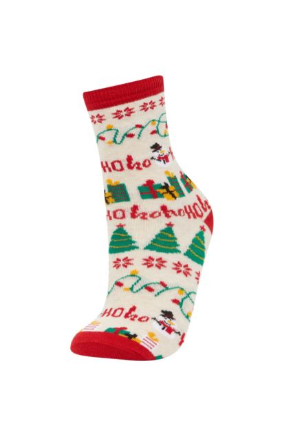 Yılbaşı Temalı 2'li Pamuklu Uzun Çorap Erkek Çocuk