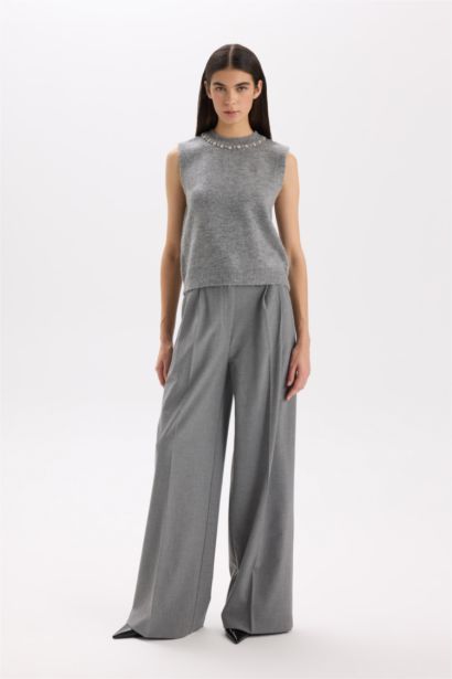 Pocketed High Waist Wide Leg Long Pants