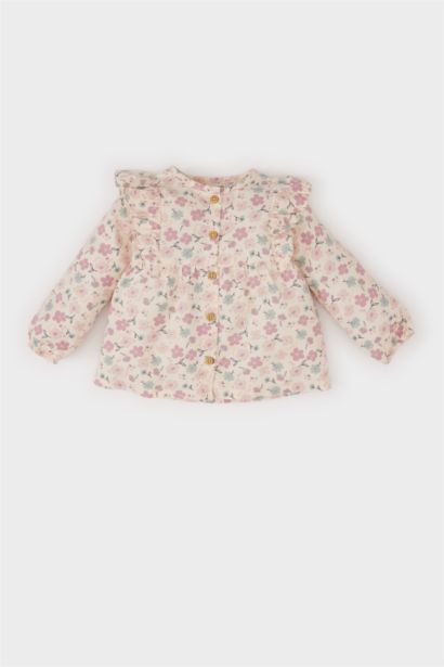 Сәби Қыз гүл Ұзын жеңді көйлек