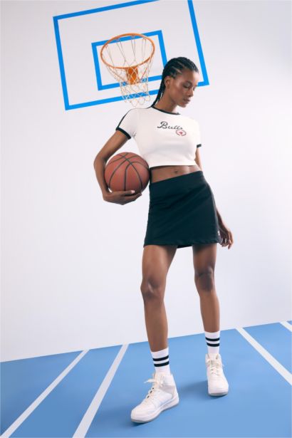 DeFactoFit NBA Chicago Bulls Mini Skirt with Leggings Inside