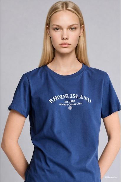 100% Cotton Regular Fit Crew Neck Printed Jersey T-Shirt