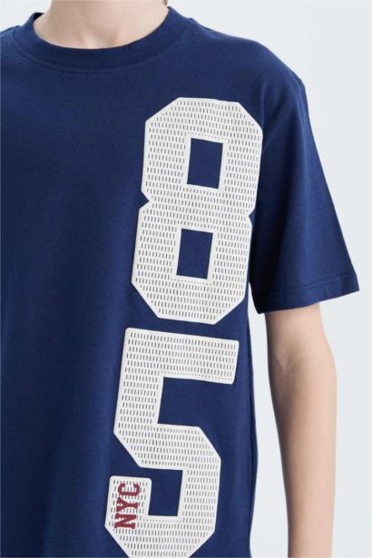 2'li Takım Baskılı Kısa Kollu Tişört Beli Lastikli Eşofman Altı Erkek Çocuk