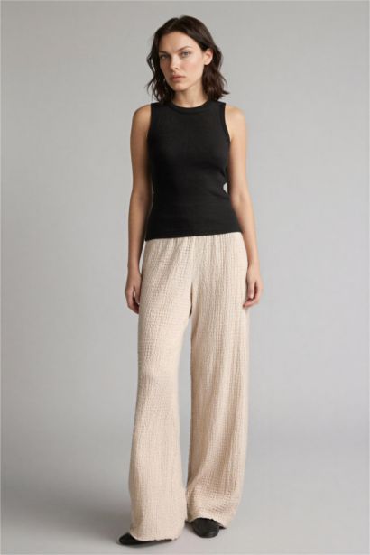 بنطلون وايد ليج برجل واسع