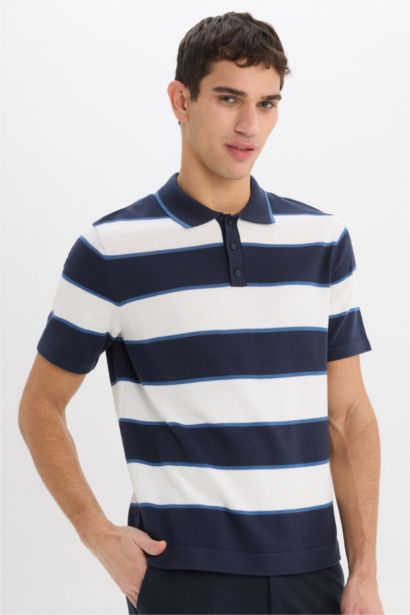 T-shirt Polo en maille à col polo manches courtes coupe standard